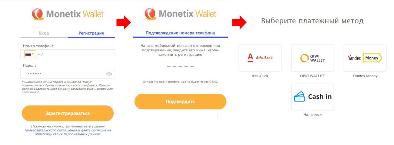 пополнение казино через monetix